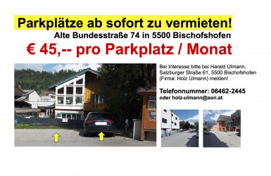 2 Stellplätze ab sofort zu vermieten